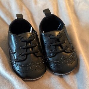 Little Me Black Brogue Baby Dress Shoes